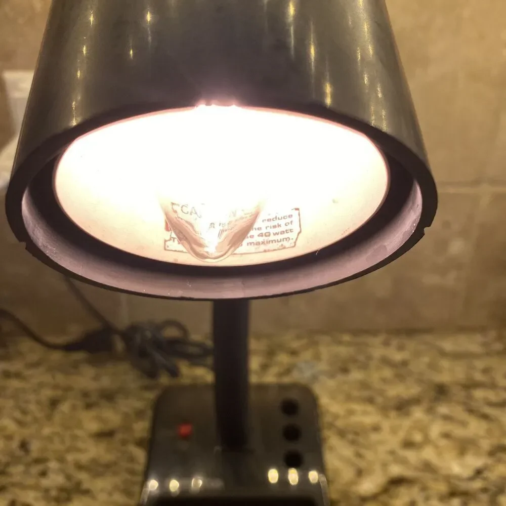 VTG Spartus Model 1182-64 Desk Lamp Digital Alarm Clock Gooseneck Light Black - Picture 3 of 9